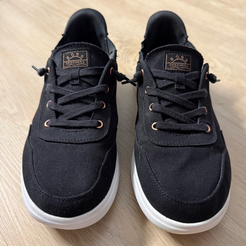 Skechers BOBS Women’s Black Slip-On Sneakers - Picture 2 of 9